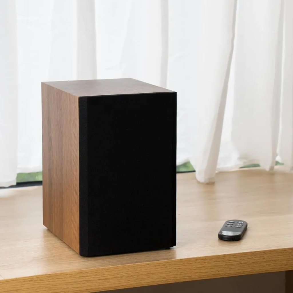 Dual-Wooden Cabinet Wireless Bookshelf Speaker Pair, Dual-Driver High-Fidelity Bluetooth Desktop Audio System