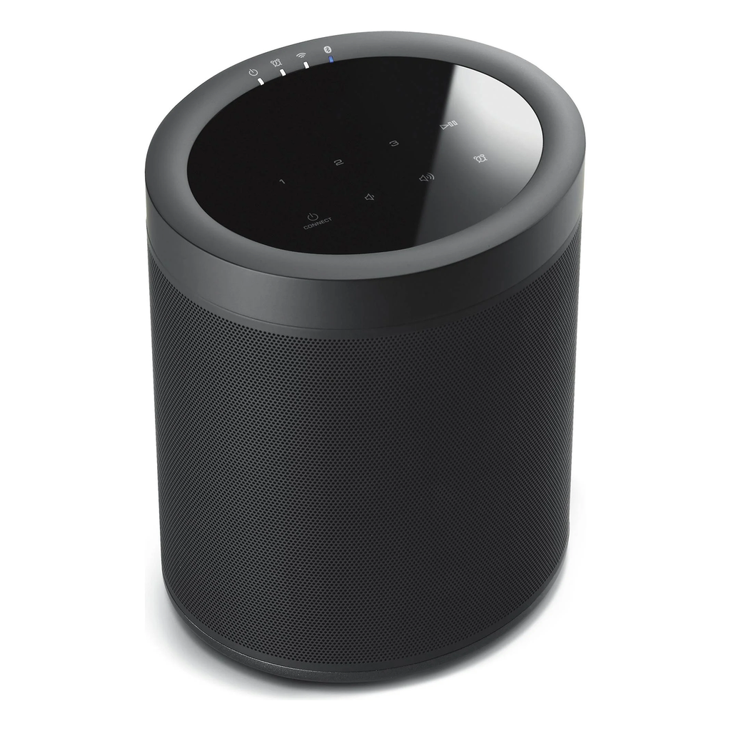 Cylindrical Multi-Stream Wireless Powered Audio Speaker, Dual-Band Wi-Fi Bluetooth High-Resolution Media Player